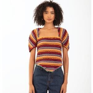 Tach Centauro Top Knit Multicolor Stripe Size S